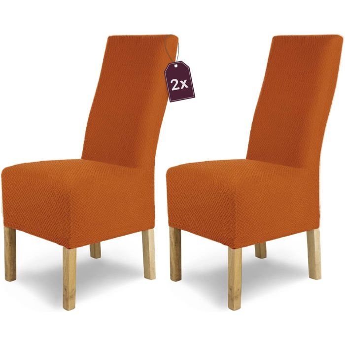 Housse de Chaise en Flanelle élastique « Luna-Long » / Lot de 2 / Terra/Housses de Chaise pour chaises de balançoire/Housse