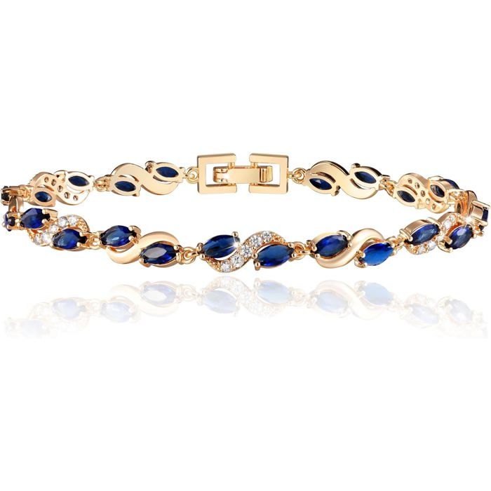 Bracelet Pour Femme Or 18K Plaqué Classique Tennis Bracelets Fantaisie Infini Or Bracelet Pour Femme Fille Cristal Bijoux[PP23]