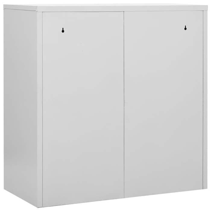 CHIC Armoire à Casiers Gris Clair et Rouge 90 x 45 x 92 5 cm avec 6 compartiments pour Bureau et Vestiaire &qxt47o