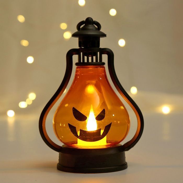 Lanterne citrouille dHalloween portable - WINLLINEE - Pour enfants - Boucle de suspension - Lampe LED