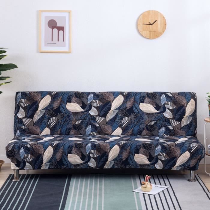 Housse Canapé Clic Clac sans Bras - 160-190cm - Tout Couvert Housse de Canapé Imprimée ExtensibleCanapé Pliant mu HOUSSE DE CANAPE