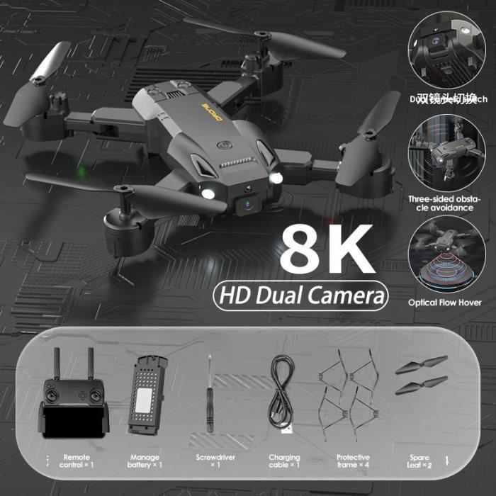 Drone AIHONTAI - Noir - 8K Professionnel HD Photographie Aérienne - Évitement d'Obstacles - Télécommandé