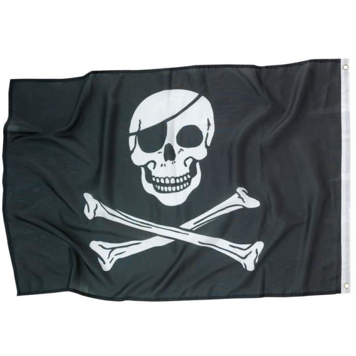 Drapeau pirate en polyester noir - AMSCAN - 92 x 60 cm - Cdiscount