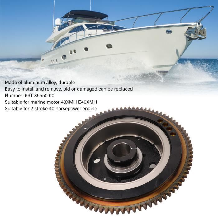Volant D'inertie 66T Pour Moteur Hors-bord 40HP – Alliage Alu, Démarrage électrique, Compatible 40XMH E40XMH 2-temps