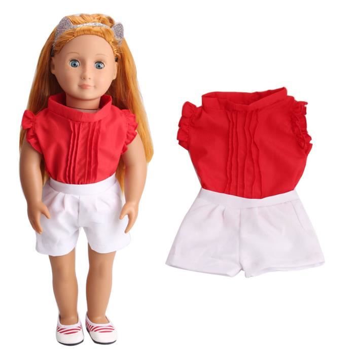 8 Vêtements Pour Poupée 14-18 Pouces (35-45 Cm) - Combinaisons, Robes, Chaussettes, Chapeaux - Cadeau Fille 3-12 Ans