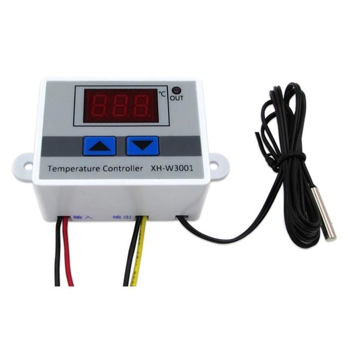 XH-W3001 Contrôleur de température numérique Thermostat Interrupteur de chauffage et de refroidissement avec sonde étanche 24V 