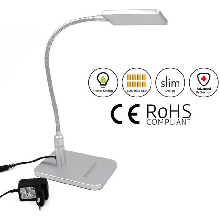 Tactile Dimmable Lampe De Bureau Led Noir Flexible Lampe De Chevet