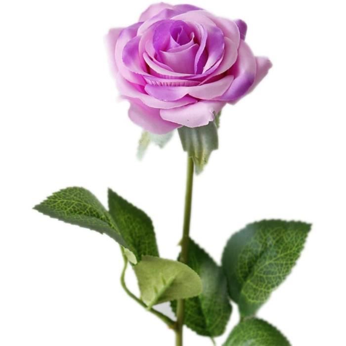 Lot de 5 roses blanches artificielles - Pour mariage, décoration  d'intérieur, violet, 43*7CM[1674] - Cdiscount Maison