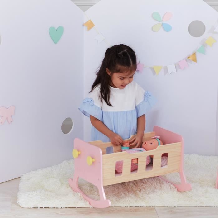 Meuble En Bois Berceau Pour Poupee De 45 Cm Le Monde D Olivia Jouet Td a Cdiscount Jeux Jouets