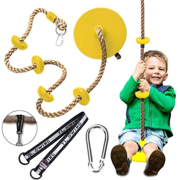 Balançoire Trapèze Multifonction Avec Anneaux – Bois Et Plastique Pour Enfants, Intérieur/Extérieur