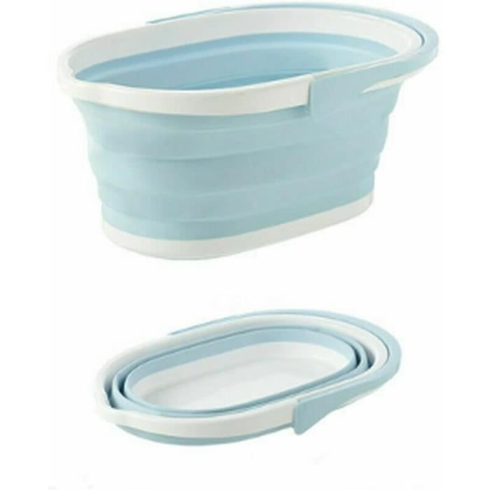 Seau Pliable Rectangulaire Pour Ménage Et Camping - 46x22.5x18 Cm, En PP Et Silicone, Léger Et Facile à Ranger