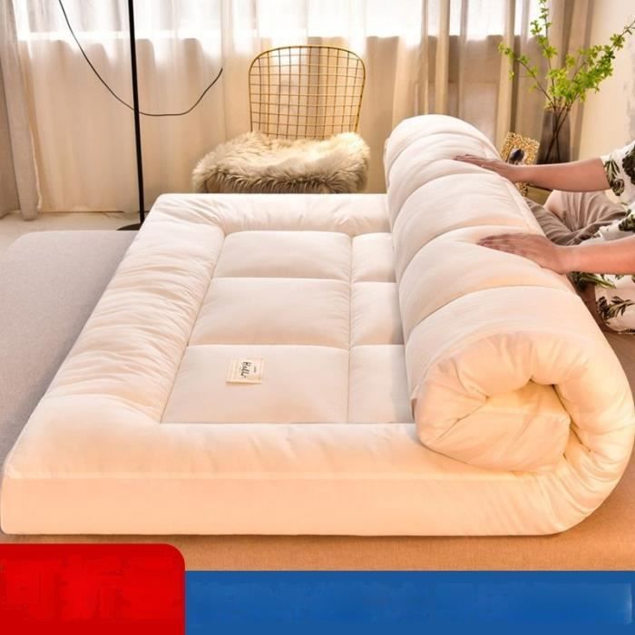 Matelas Futon Japonais Pliable 2 Places - 150x200 Cm - Pour Canapé, Camping, Chambre D'amis - Gris