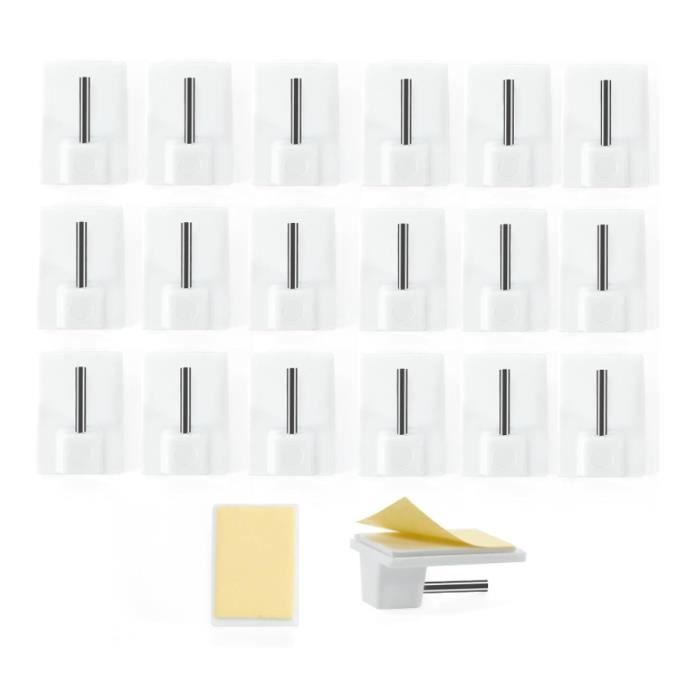 GXGM 20 Pièces Crochets Autocollants, Crochets Autocollants, Crochets En Plastique, Crochets à Rideaux Autocollants, Crochets à Tringle à Rideau, Crochets à Rideaux, Crochets Autocollants