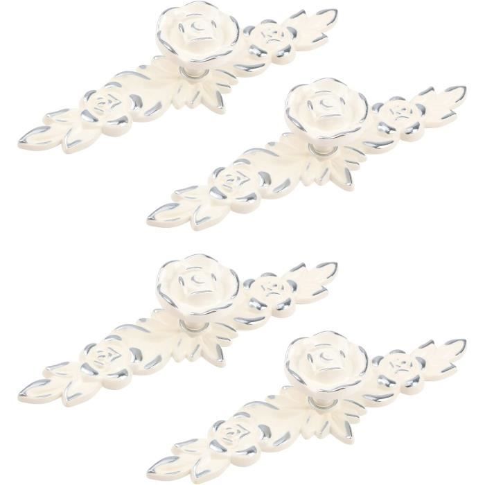 Lot De 4 Boutons De Placard En Verre Avec Plaque Arrière Pour