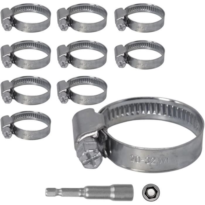 Lot De 60 Colliers De Serrage Réglables - Pince Acier Inoxydable Pour Engrenages à Vis Sans Fin
