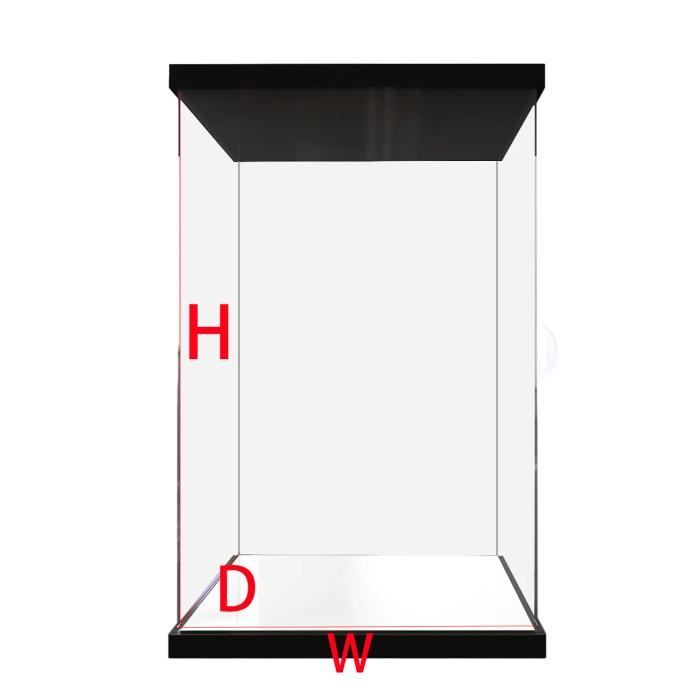 TA-VIGOR Vitrine En Acrylique Transparent 25 X 20 X 20 Cm à Assembler - Organiseur De Collection Avec Fond Noir Pour Figurines D'Action