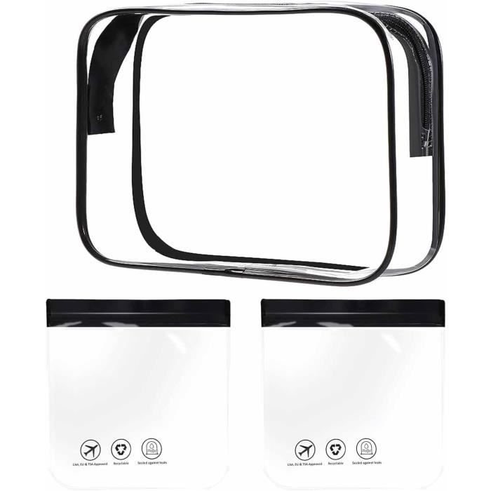 3 Pcs Trousse De Toilette Transparente Kit De Voyage Avion