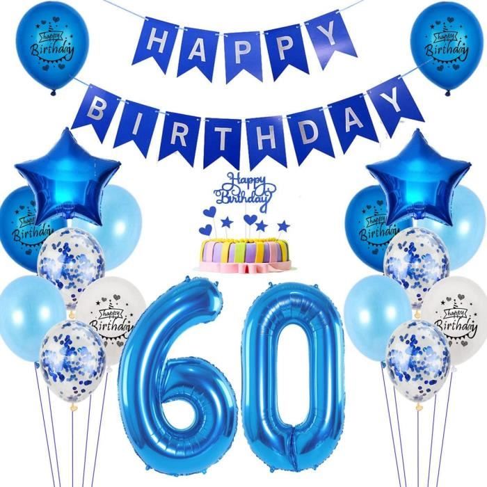Lot De 9 Centres De Table Nid D'Abeille Bleu Argenté 60e Anniversaire - Décorations Fête Homme Femme