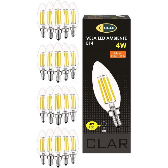 Lot De 12 Ampoules LED E14 En Forme De Bougie - 4W, Blanc Froid 6500K, Super Lumineuses, Idéales Pour Décoration Et Ambiance