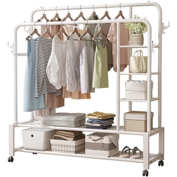 Solerconm Portant à Vêtements,Porte vêtements,Mobile avec Roulettes et