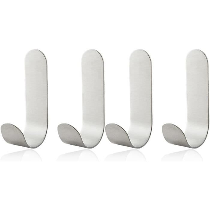 12 Pcs Crochet Adhesif Mural Acier Inox, Crochet Adhésif