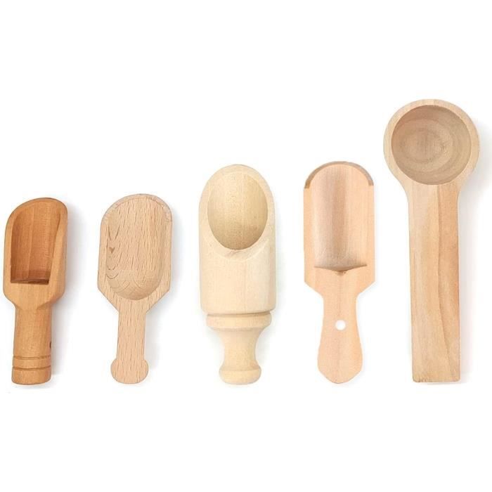 Mini Cuillere En Bois 30 PièCes SéRies , Mini CuillèRe à Sel De Bain Mini Cuillère En Bois