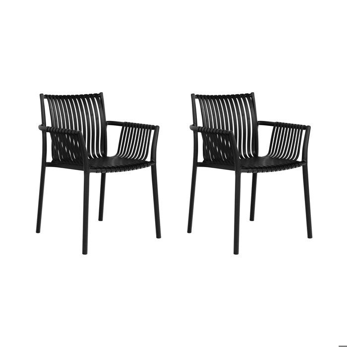 Lot de 4 chaises de jardin empilables 56 5x59 5x82 5 cm noir
