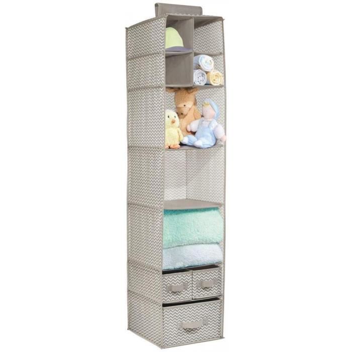 Etagere Murale No190 Etagere De Rangement En Tissu A Suspendre Organiseur D Armoire De Bebe Pratique Avec 7 Etages Et 3 Cdiscount Maison