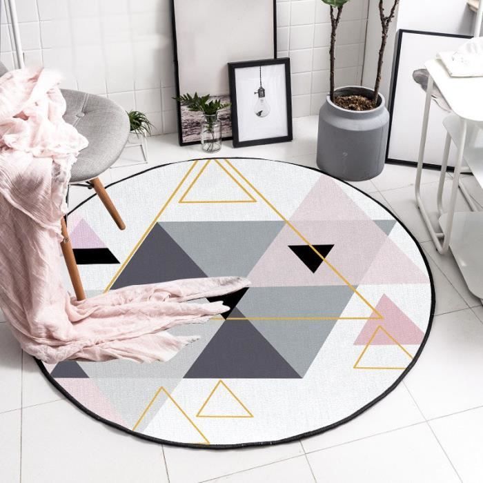 Tapis Rond 120cm Tapis Rond Geometrique Abstrait Grand Tapis
