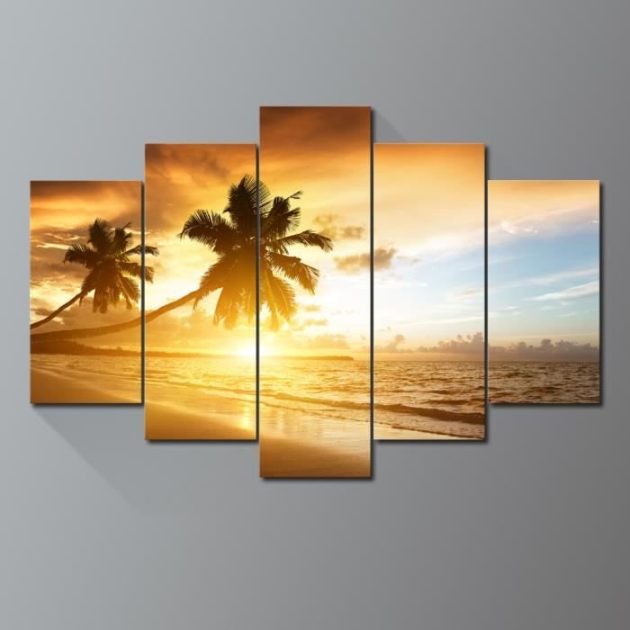 Wallpaper Moderan Non Encadree Coucher De Soleil Sable Plage Palm Picture HD