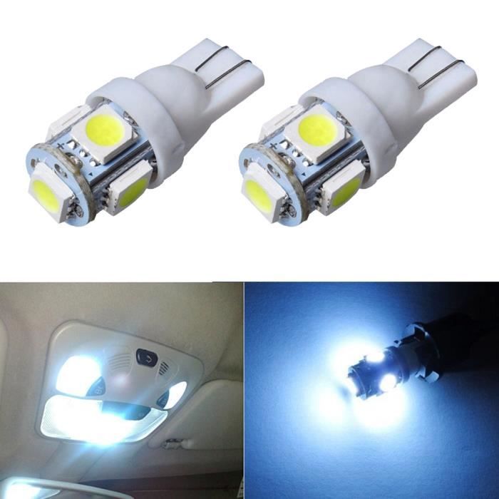 Aukur 2 X T10 194 168 W5w 5050 Smd 5 Led Veilleuse Ampoule Lampe