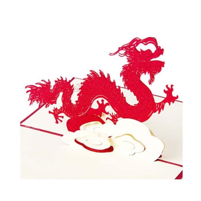 Bonne Chance Cartes De Voeux 3d Chinois Dragon Carte D Anniversaire Achat Vente Faire Part Invitation Bonne Chance Cartes De Voeu Cdiscount