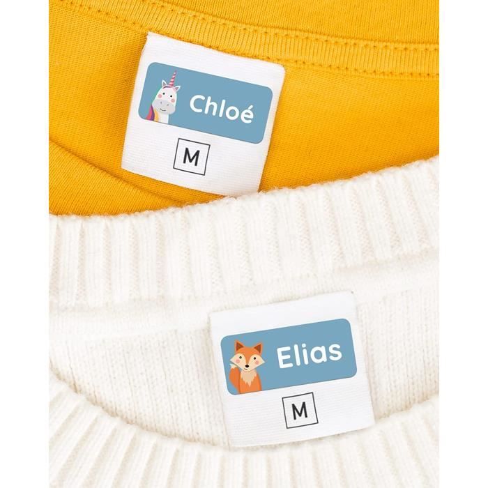 Étiquettes Personnalisables Sans Repassage - 50 Stickers Prénoms Verts Pour Vêtements Et Objets - Lavables Et Résistantes