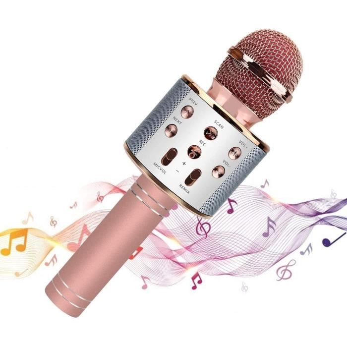 Micro Karaoké Enfant, Rechargeable Enfant Micro Karaoké avec 2 Microphones  avec Support Réglable Musique Jouet pour Enfants Garçons - Cdiscount Jeux -  Jouets