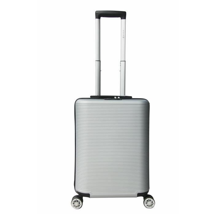 Lys Valise Cabine Mixte Argent 55x38x20cm 4 Roues Doublees Abs