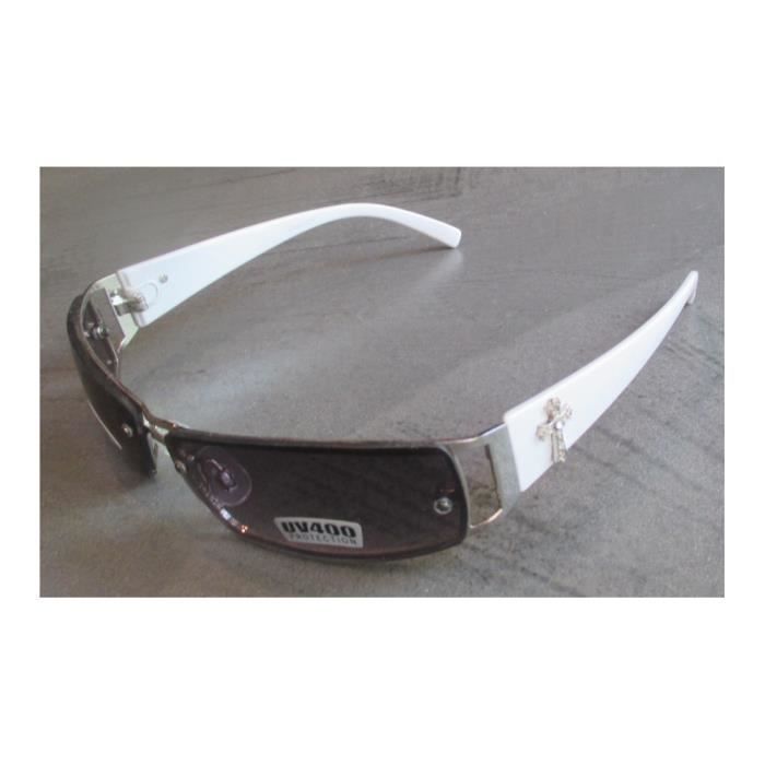 Lunette soleil blanche homme