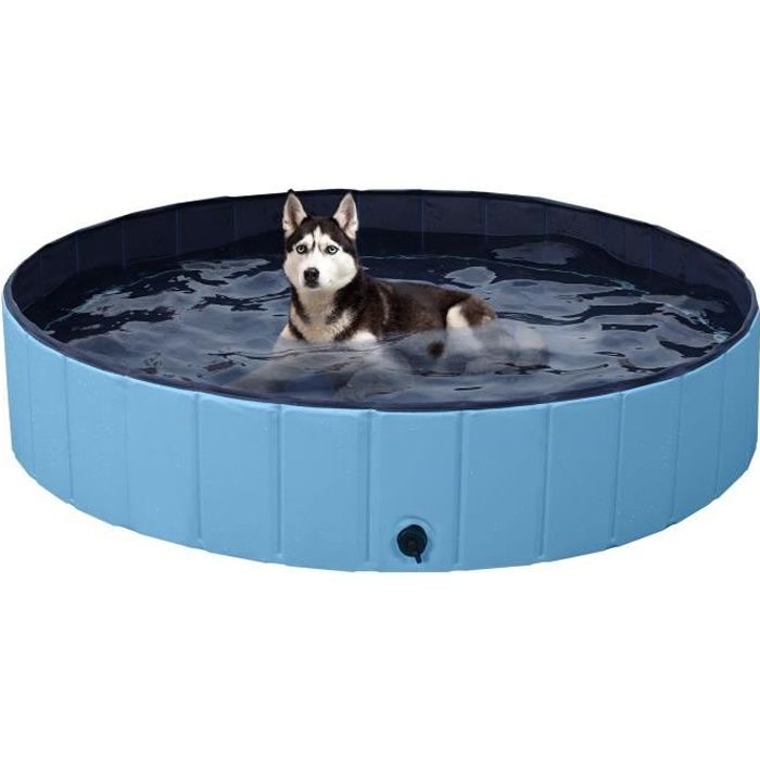 yaheetech piscine pour chien pliable xl 140 x 30 cm baignoire baignade portable bain animal extérieur intérieur antidérapant