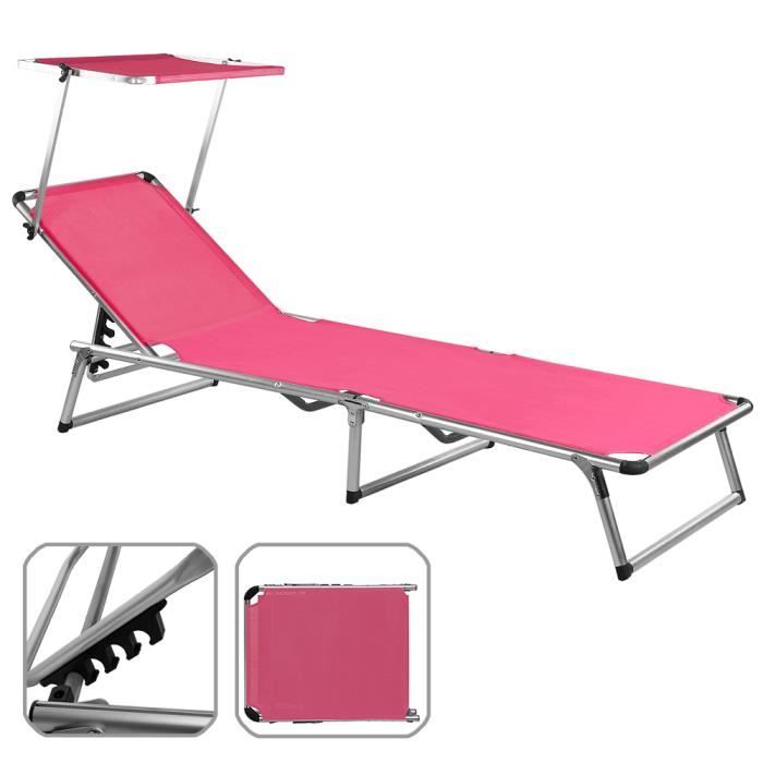 Chaise Longue De Jardin Sylt Rose En Aluminium Avec Parasol Reglable Transat Relax Achat Vente Chaise Longue Chaise Longue De Jardin Syl Cdiscount
