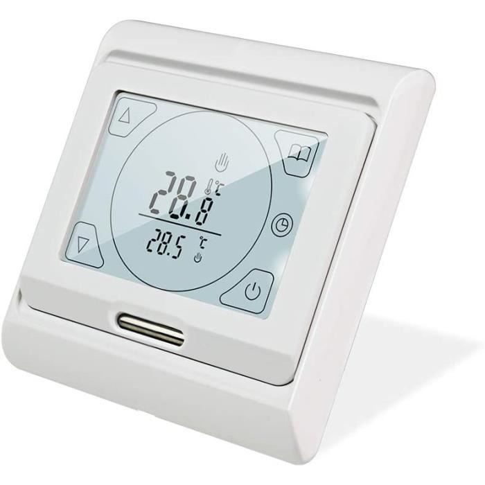 KETOTEK Thermostat Chauffage au Sol Electrique Programmable 16A avec Sonde,  Numérique Thermostat d'ambiance Écran t100 - Cdiscount Bricolage