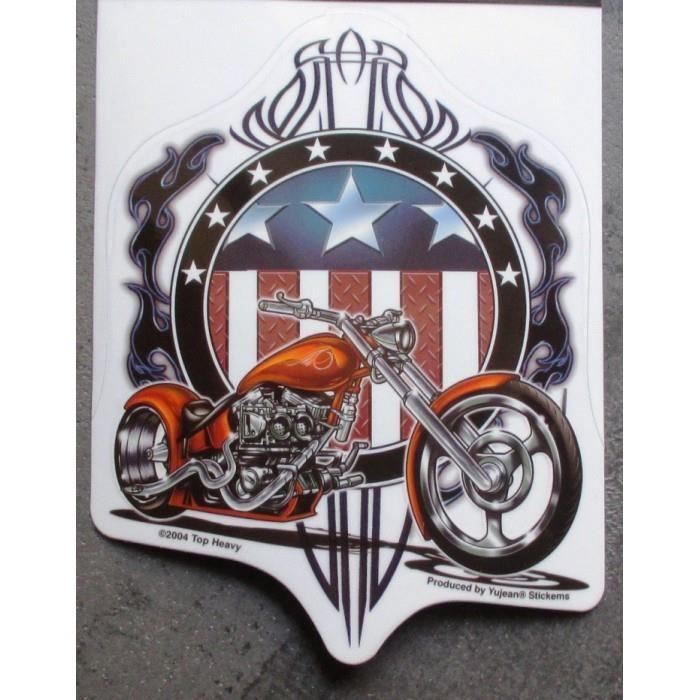 Lot De 20 Stickers Moto 100% Vinyle - Designs Badass, Tête De Mort, Drapeau Américain - Pour Casque, Pare-chocs, Voiture - Taille Moyenne 5,1 Cm - Résistants UV Et Eau