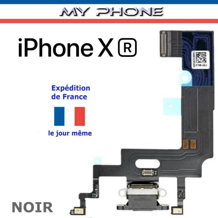 ***Connecteur de CHARGE pour APPLE IPHONE XR NOIR + Microphone Dock Port micro USB Nappe Flex