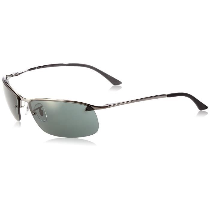 Lunettes de soleil Ray Ban RB3183 Top Bar Rectangulaire Gris metallise Indice de protection 3 Achat Vente lunettes de soleil Mixte Adulte Cdiscount