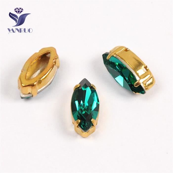 20 Pierres Fantaisie TOPAZES - Navette 15x7 Mm - Pour Création Bijoux Ou Décoration - Sans Marque