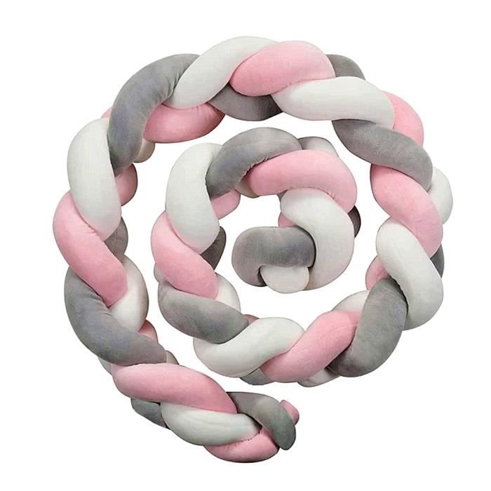 NUANJIA 3M Tour de Lit Bébé Coussin Serpent Tressé Pare-chocs Velours Berceau Pour les Nouveau-nés lit Sommeil