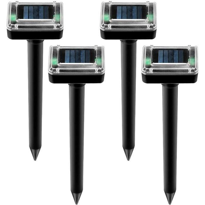 Lot De 4 Répulsifs Solaires Anti-taupes - Ultrasons, étanches, Pour Jardin Et Pelouse