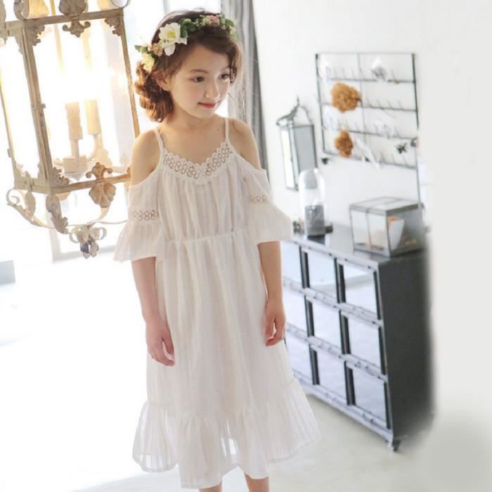 Robe De Plage Dentelle Bretelle En Coton Blanc Ete Pour Enfant Filles Ange 11t Achat Vente Robe 2009730369140 Cdiscount
