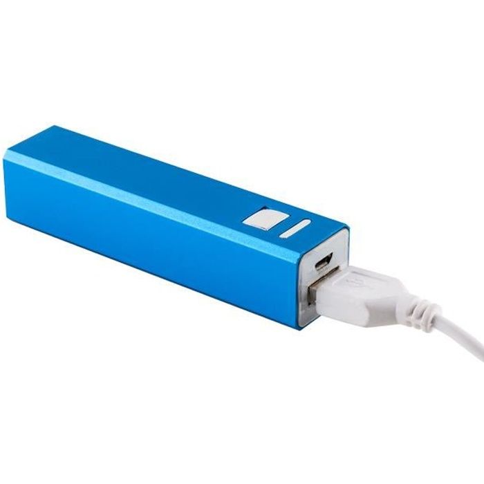 Batterie Externe de secours smartphone 2600mah Bleue Cdiscount