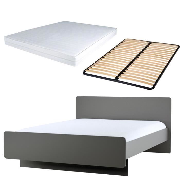 Lit Complet 140x190cm Matelas Structure De Lit Sommier Offert