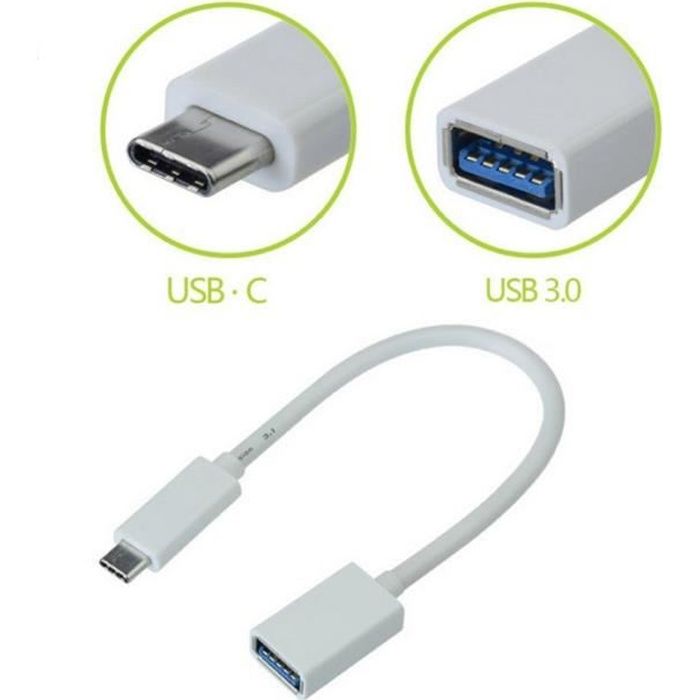 CABLING® USB-C 3.1 Type C Mâle vers USB 3.0 Femelle Adaptateur Câble De  Charge Sync Données OTG - Cdiscount Informatique