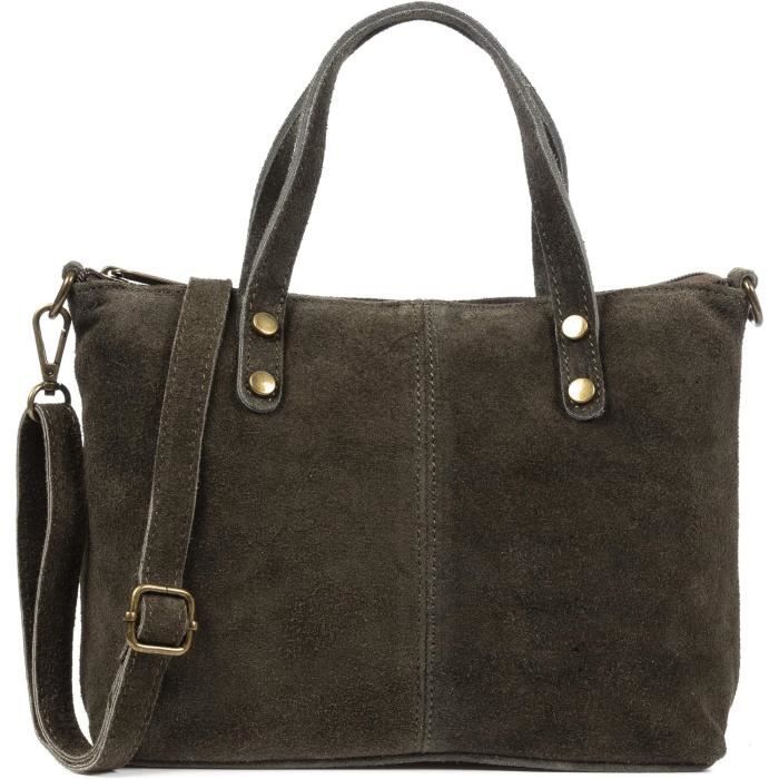 Sac à Bandoulière En Cuir Véritable Pour Femme Gea Brun Foncé - Neuf Avec étiquettes